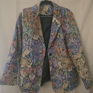 Floral Tapestry Blazer in Multicolor